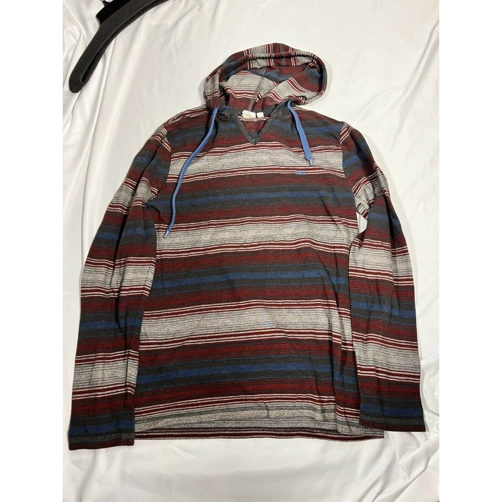 Vans Size Large Men’s Striped Pullover Hoodie Lightweight Heritage Drawstring